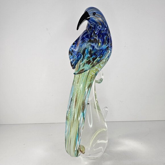 Formia Vetri Di Murano Italy Bird Blue Green Glass Figurine 58/500 REPAIRED - Picture 6 of 14